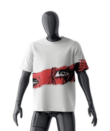 Metrow: Bold Eye Comic-Strip Oversized T-Shirt | White | 100% Cotton | Unisex